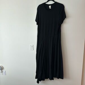 Black Cotton Maxi Dress